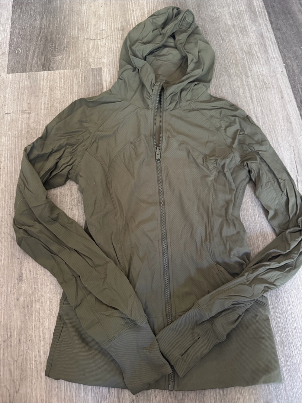 Lululemon align jacket Lightweight Olive Green Hooded Zip Jacket
